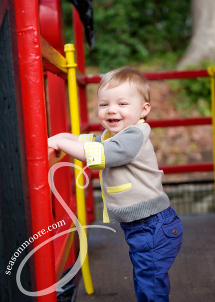 Toddler boy on train Pullen Park