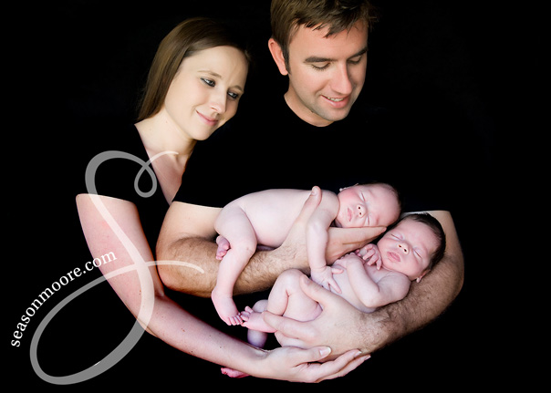 Family Portrait with Newborn Twins